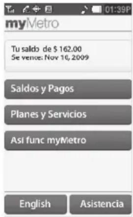 myMetro Tu saldo de $ 162.00 Se vence: Nov 10, 2009 Saldos y Pagos Planes y Servicios Asi func myMetro English Asistencia