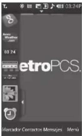 03:24P Ameri Weather 03 24 etroPCS. Mercador Contactos Mensajes Menu