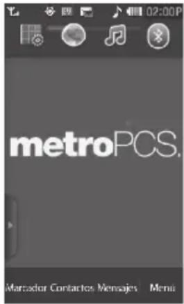 metroPCS. Mercador Contactos Mensajes Menu