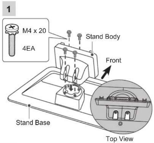 1 M4 x 20 4EA Stand Body Front Stand Base Top View