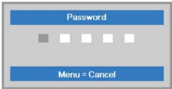 VIVITEK DH83CUA - The password confirm menu appears when user presses the power-on key in case the Security Lock is enabled. Enter the password in the order you set it at step 5. In case you forget the password, please contact the service center. - 1