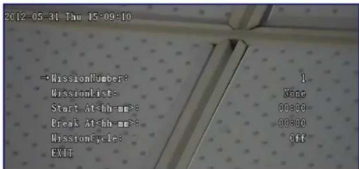 2012-05-31 Thu 15:09:10 →MissionNumber: MissionList: Start At: None Break At: 00:00 MissionCycle: EXIT Off