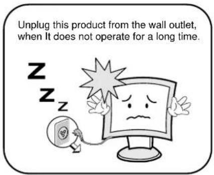 Unplug this product from the wall outlet, when It does not operate for a long time.