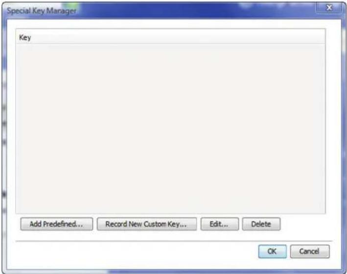 Special Key Manager Key Add Predefined... Record New Custom Key... Edit... Delete OK Cancel