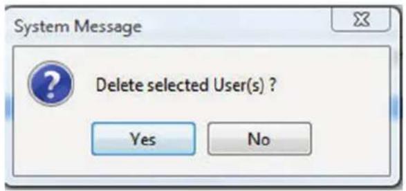 System Message Delete selected User(s) ? Yes No