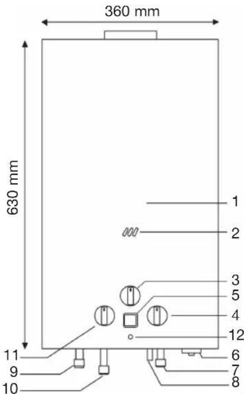 360 mm 630 mm 1 2 3 5 4 12 6 7 8 9 10