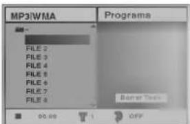 MP3/WMA Programs FILE 2 FILE 3 FILE 4 FILE 5 FILE 6 FILE 7 FILE 8 Barrier Tools 00:00 1 OFF