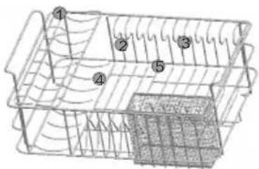 Technical diagram of a wire mesh device with numbered components for assembly or inspection