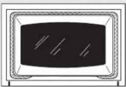 Simple line drawing of a rectangular device with a black interior and three diagonal lines inside (no text or symbols)
