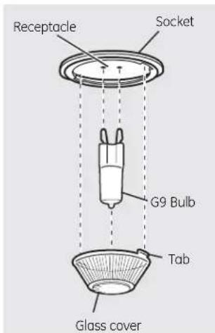 Receptacle Socket G9 Bulb Tab Glass cover