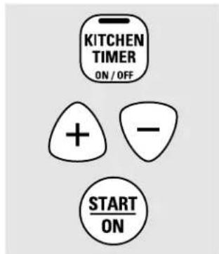 KITCHEN TIMER ON / OFF + - START ON