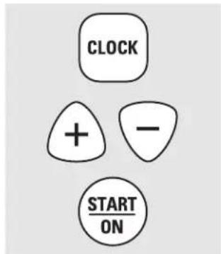 CLOCK + - START ON