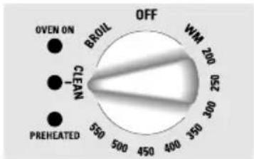 OVEN ON BROIL OFF WM 200 250 550 500 450 400 350 PREHEATED
