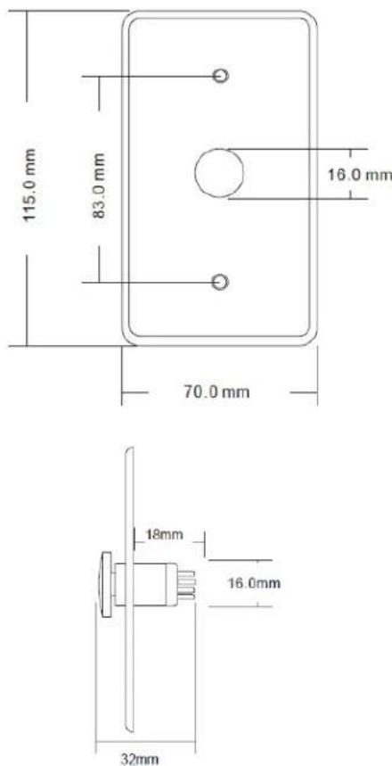 115.0 mm 83.0 mm 70.0 mm 16.0 mm 18mm 16.0mm 32mm