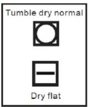 Tumble dry normal Dry flat