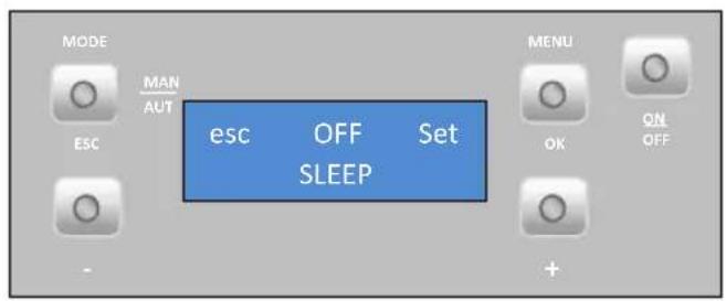 MODE MAN AUT ESC esc OFF Set SLEEP MENU OK ON OFF +