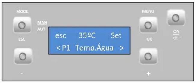 MODE MAN AUT ESC esc 35°C Set MENU OK ON OFF +