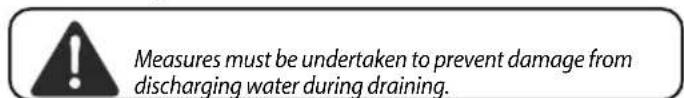 Measures must be undertaken to prevent damage from discharging water during draining.