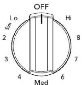 OFF Lo Sim 2 3 4 Med Hi 8 7 6