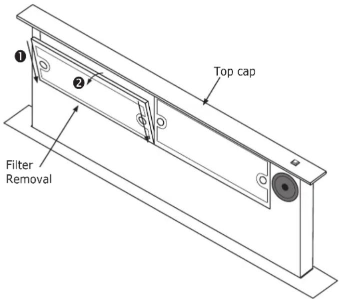 Top cap ① ② Filter Removal