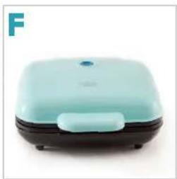 Light blue and black rectangular food appliance with a small blue lid, no visible text or symbols.