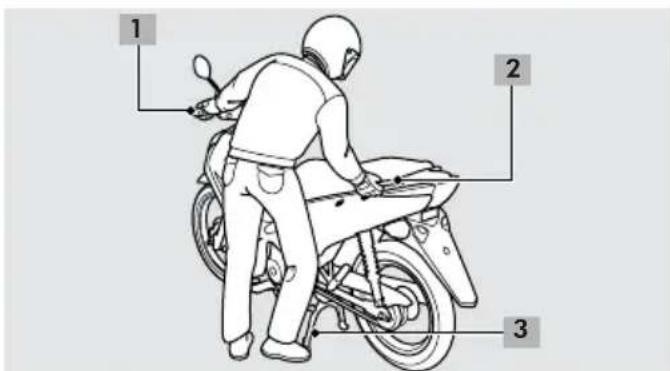 Honda Biz 110i (2016) - Utilizando o cavalete central - 1