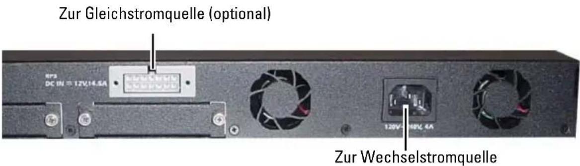 Zur Gleichstromquelle (optional) Zur Wechselstromquelle
