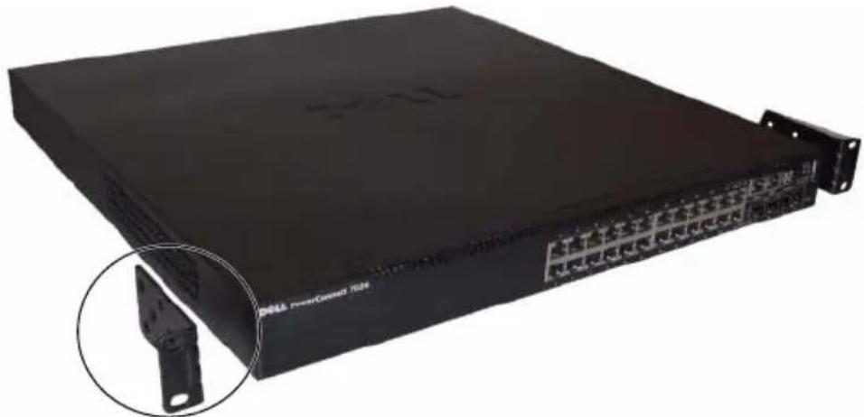 DELL PowerConnect 7024F - Şekil 1-11. Braketlerin Takılması - 1