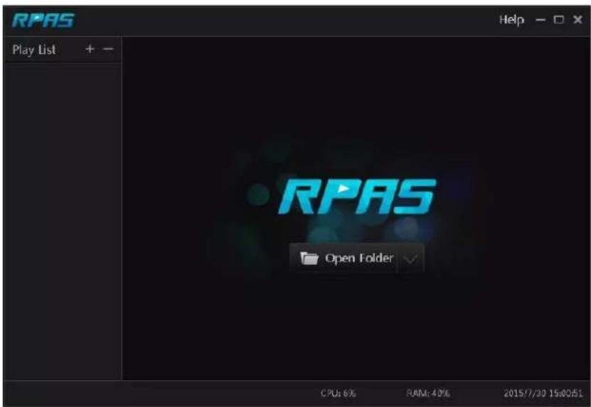 RPAS Play List + - RPAS Open Folder CPU: 6% RAM: 4.0% 2015/7/30 15:00:51 Help -