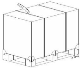 Isometric line drawing of a rectangular box with a small protrusion and base, no text or symbols present
