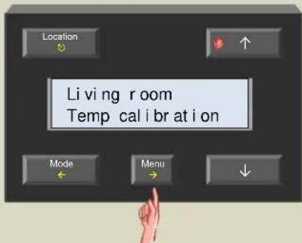 Location Living room Temp calibration Mode Menu