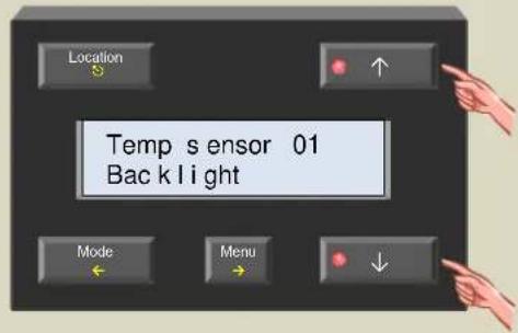 Location Temp sensor 01 Back light Mode Menu