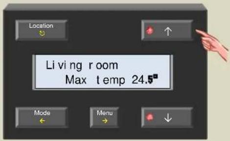 Location Living room Max temp 24.5° Mode Menu