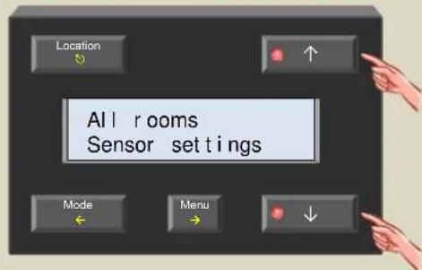Location All rooms Sensor settings Mode Menu