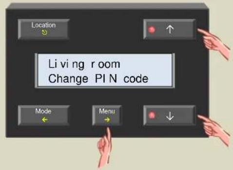 Location Living room Change PIN code Mode Menu