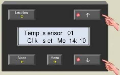 Location Temp sensor 01 Cl k s et Mo 14:10 Mode Menu