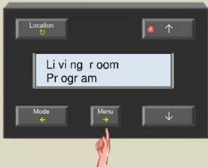 Location Living room Program Mode Menu