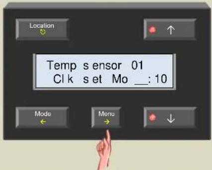 Location Temp sensor 01 Cl k set Mo _: 10 Mode Menu