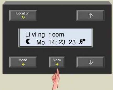 Location Living room Mo 14:23 23 .5° Mode Menu