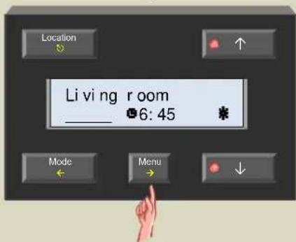 Location Living room ____ 6:45 Mode Menu