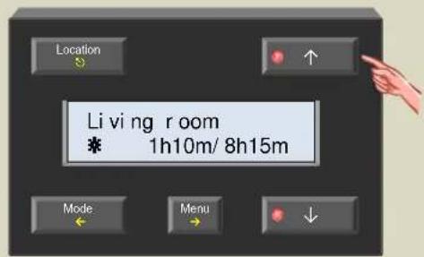 Location Li vi ng r oom * 1h10m/ 8h15m Mode Menu