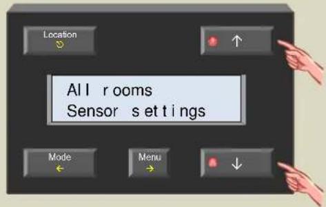 Location All rooms Sensor settings Mode Menu