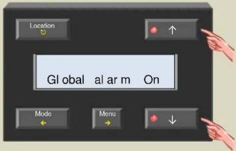 Location ↑ Global al ar m On Mode Menu