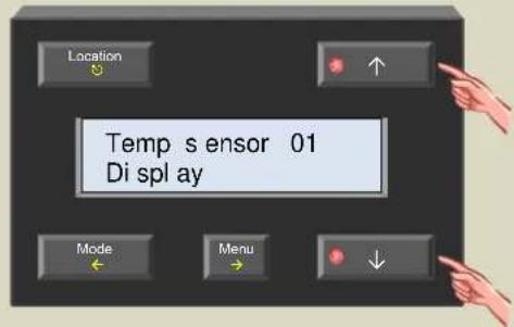 Location Temp s ensor 01 Di spl ay Mode Menu