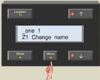 Location ↑ _one 1 Z1 Change name Mode Menu