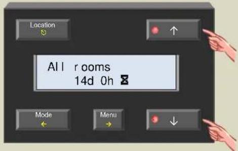 Location All rooms 14d 0h 8 Mode Menu
