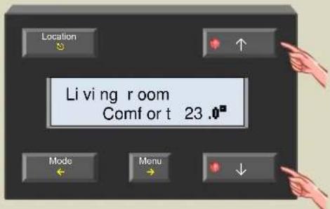 Location Living room Comf or t 23.0° Mode Menu