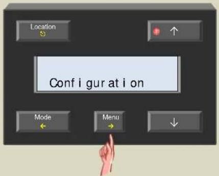 Location ↑ Config i gurat i on Mode Menu