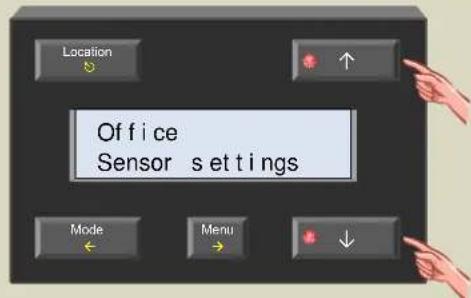 Location Office Sensor settings Mode Menu