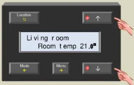 Location Living room Room temp 21.0 Mode Menu